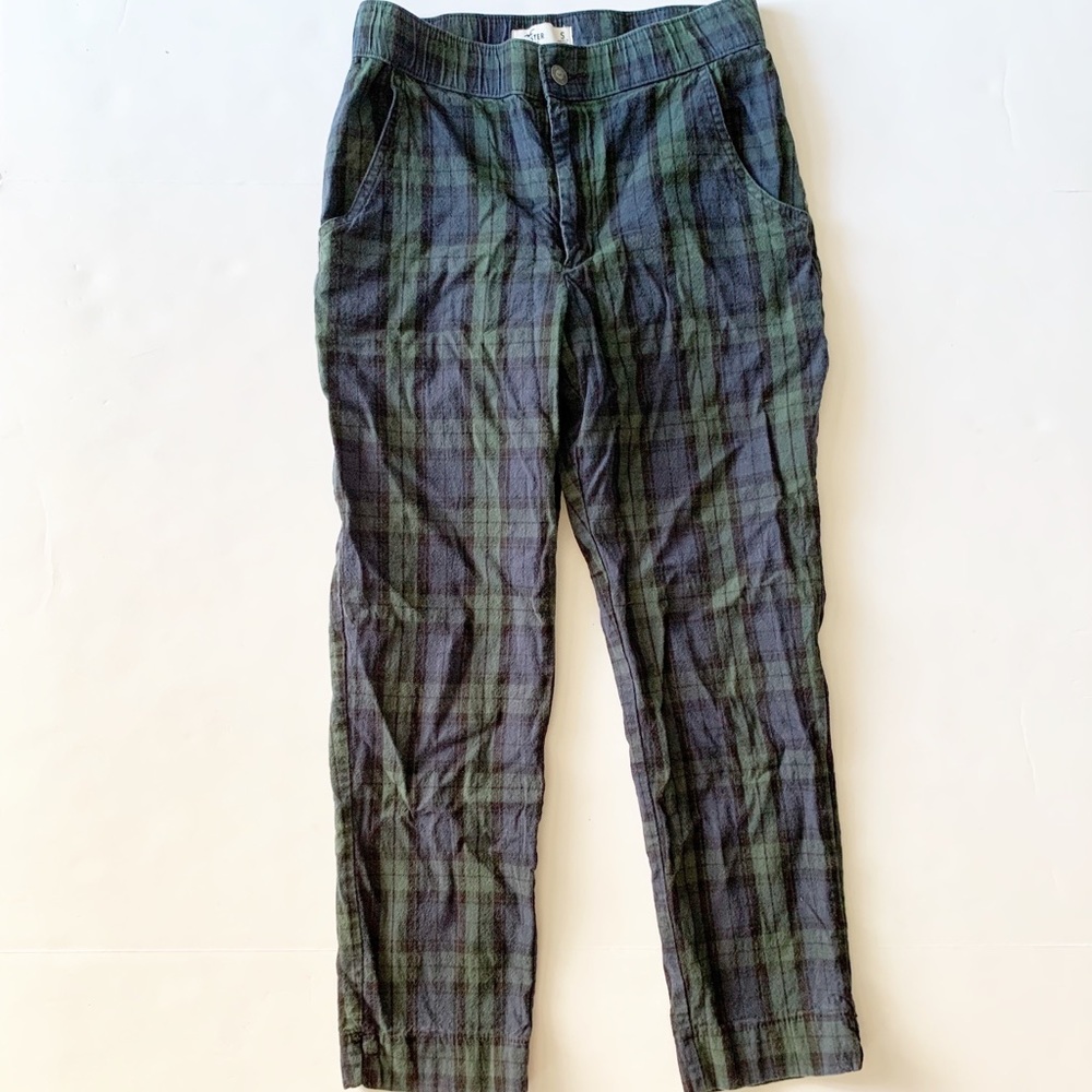 Hollister plaid pants size Small blue & green